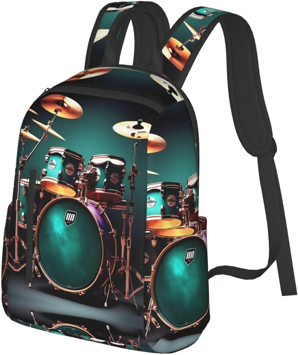 Cool Drum Set Print Lightweight Backpack, Travel Bookbag College Bag,Laptop Backpack For Men Women