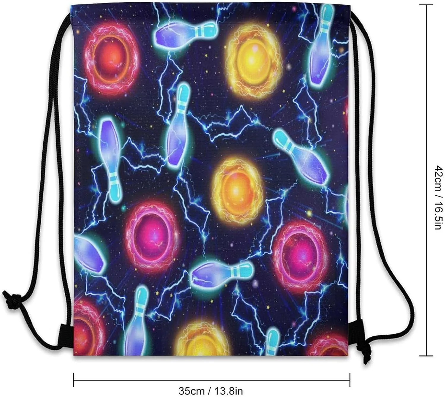 Cool Game Bowling Drawstring Backpack Sports Drawstring Bags Gym String Bag