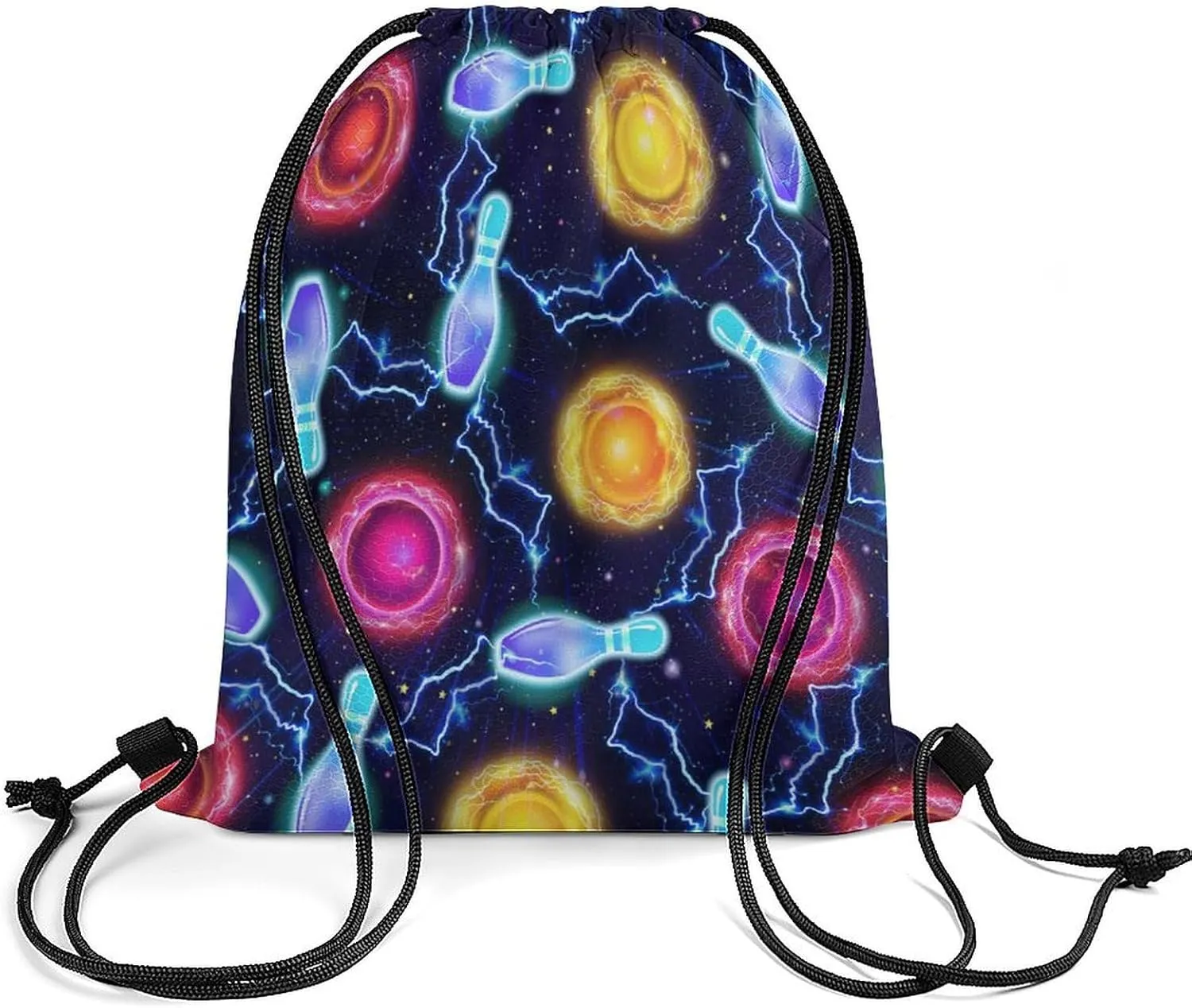 Cool Game Bowling Drawstring Backpack Sports Drawstring Bags Gym String Bag