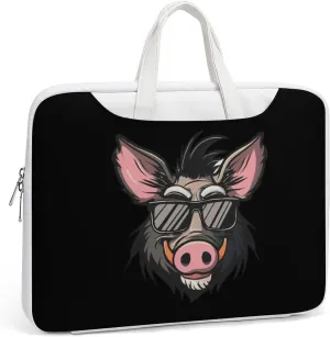 Cool Pigs Wild Boar with Glasses Pigs Laptop Tote Bag Waterproof Computer Carrying Case Business Office Briefcase