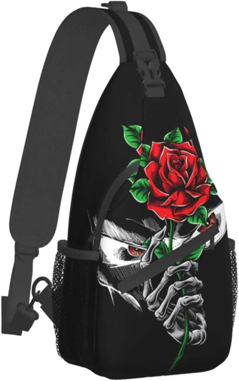 Cool Skull Unisex Chest Bags Crossbody Sling Backpack Travel Hiking Daypack Crossbody Bag For Men