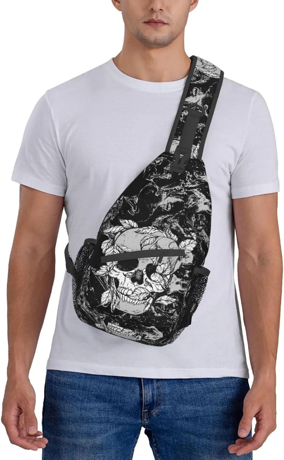 Cool Skull Unisex Chest Bags Crossbody Sling Backpack Travel Hiking Daypack Crossbody Bag For Men