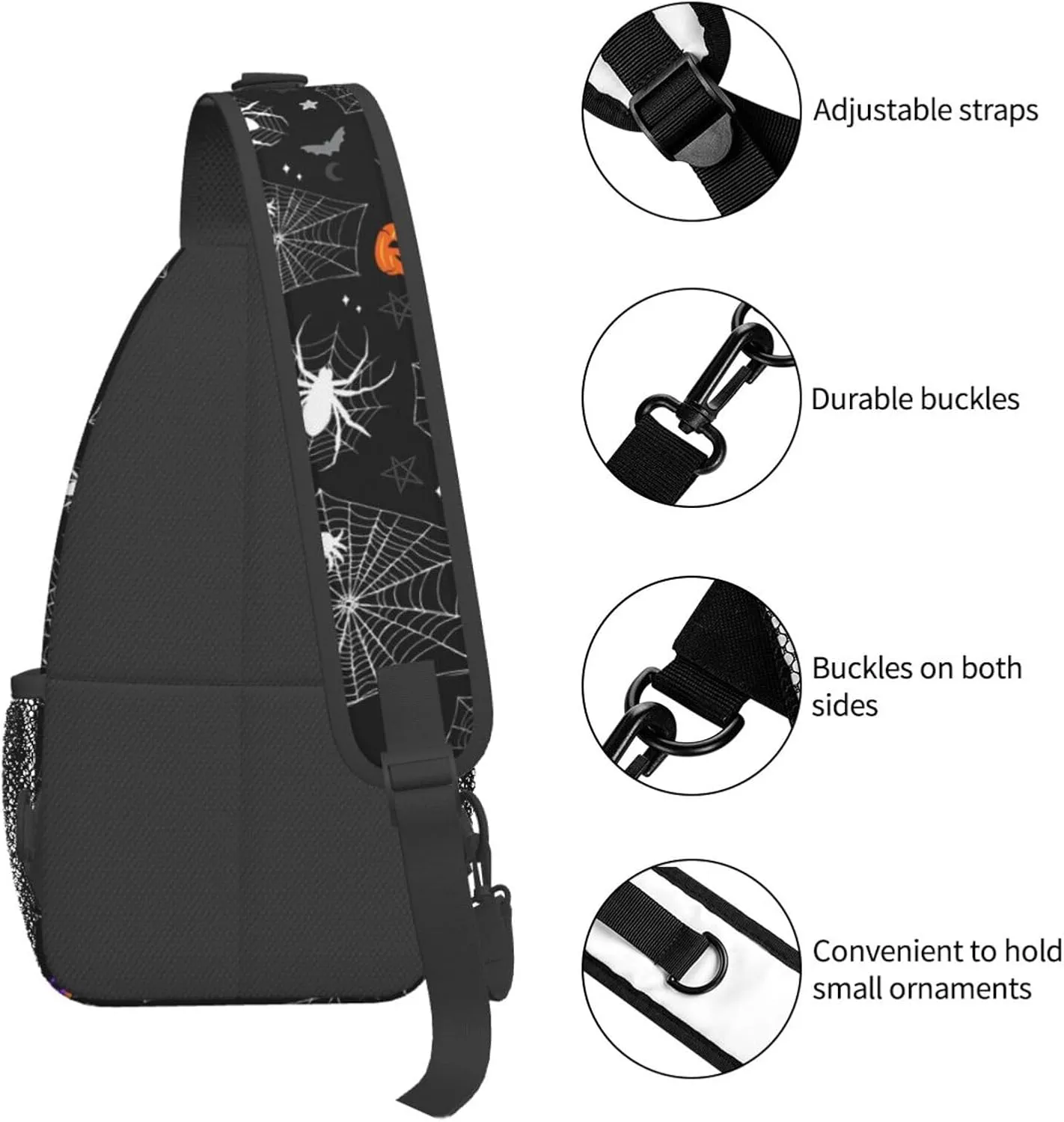 Cool Skull Unisex Chest Bags Crossbody Sling Backpack Travel Hiking Daypack Crossbody Bag For Men