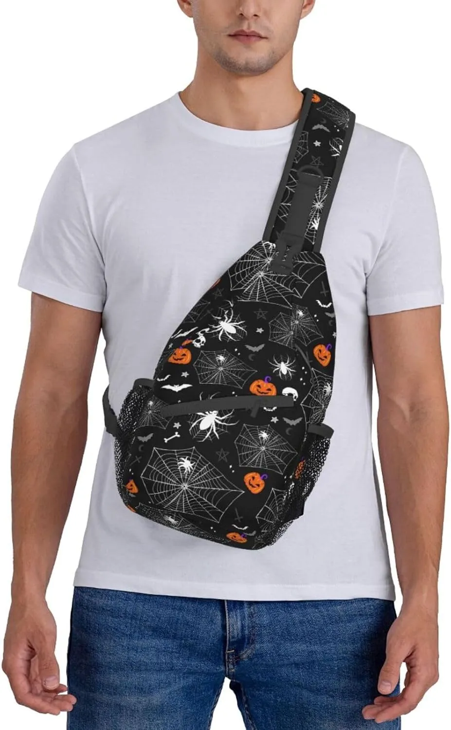 Cool Skull Unisex Chest Bags Crossbody Sling Backpack Travel Hiking Daypack Crossbody Bag For Men