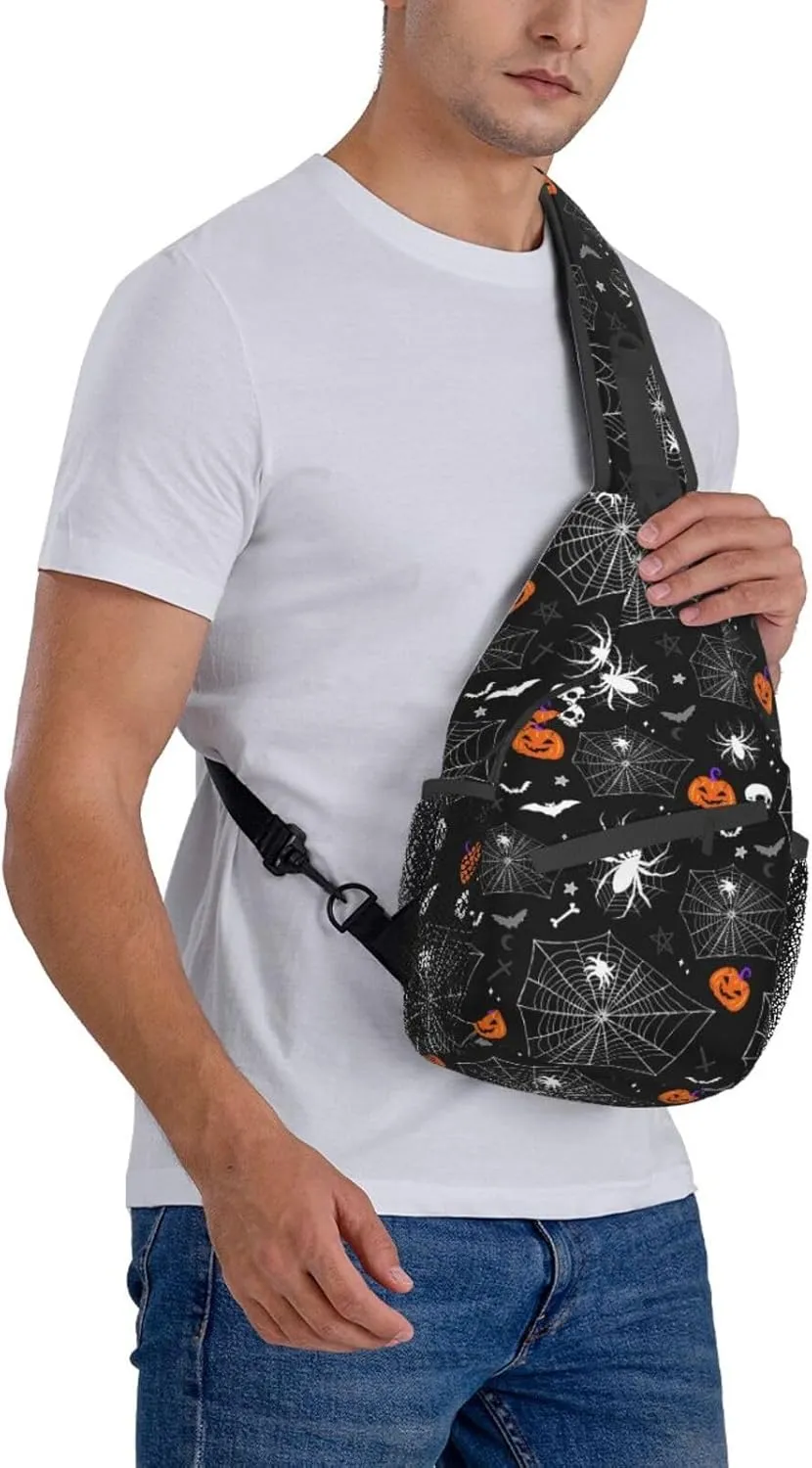 Cool Skull Unisex Chest Bags Crossbody Sling Backpack Travel Hiking Daypack Crossbody Bag For Men