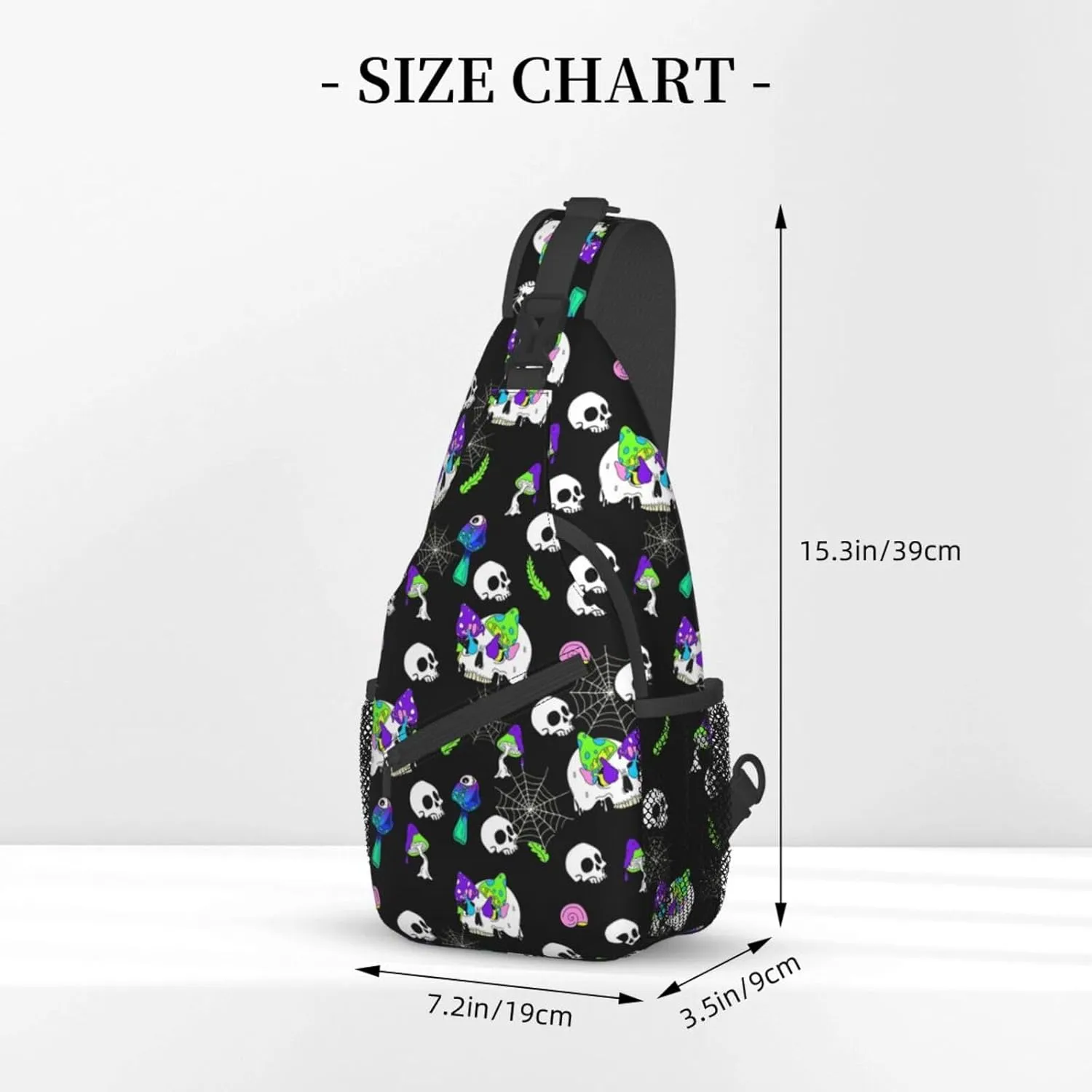 Cool Skull Unisex Chest Bags Crossbody Sling Backpack Travel Hiking Daypack Crossbody Bag For Men