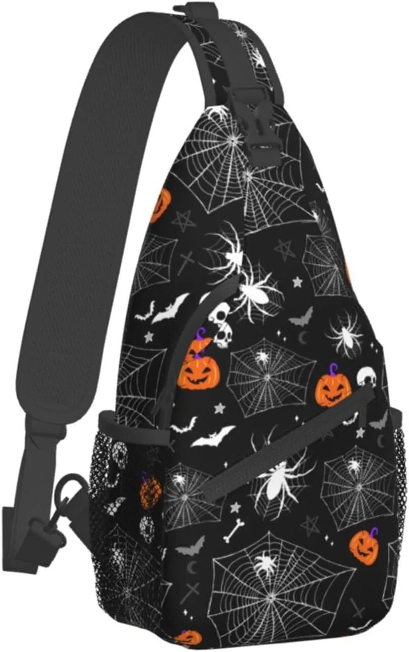 Cool Skull Unisex Chest Bags Crossbody Sling Backpack Travel Hiking Daypack Crossbody Bag For Men