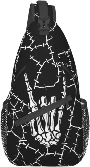 Cool Skull Unisex Chest Bags Crossbody Sling Backpack Travel Hiking Daypack Crossbody Bag For Men