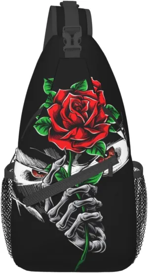 Cool Skull Unisex Chest Bags Crossbody Sling Backpack Travel Hiking Daypack Crossbody Bag For Men