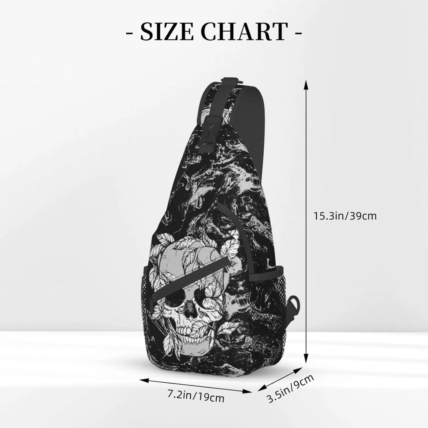 Cool Skull Unisex Chest Bags Crossbody Sling Backpack Travel Hiking Daypack Crossbody Bag For Men