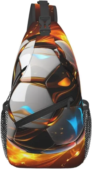 Cross Chest Bag for Men Women Crossbody Backpack Cool Soccer Ball Sling Bag Travel Hiking Daypack