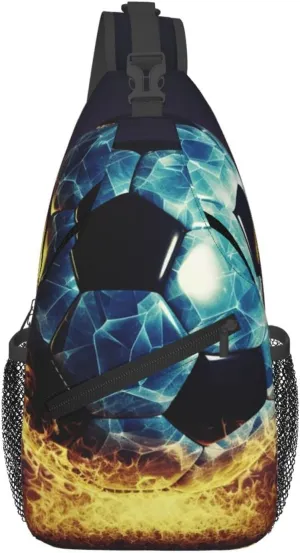 Cross Chest Bag for Men Women Crossbody Backpack Cool soccer ball Sling Bag Travel Hiking Daypack