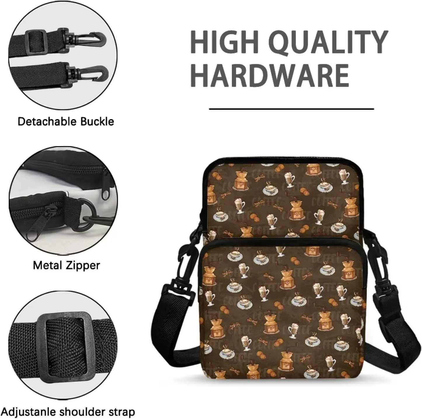 Crossbody Bag Side Strap Bags for Women Men Teens Over 5