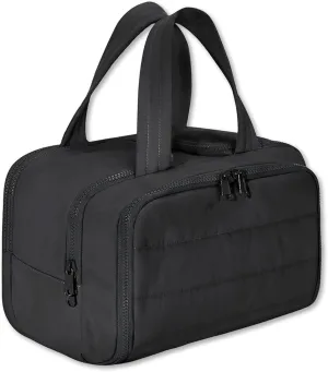 Cureaway Travel Bag, Cureaway Travel Cosmetic Bag, Large Capacity Wide-Open Cosmetic Bags, Waterproof Portable Pouch Open Flat Toiletry Bags, Dry-And-Wet Separation (Black)