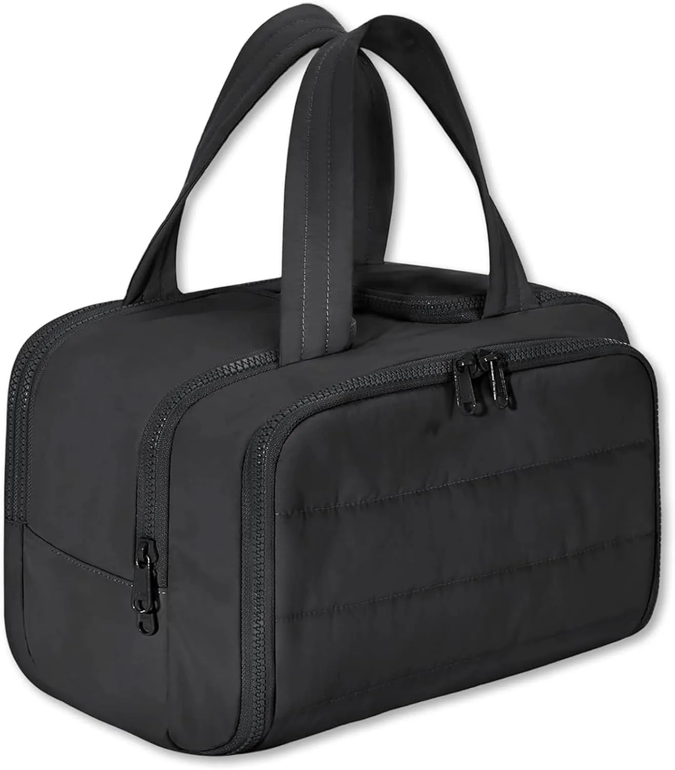 Cureaway Travel Bag, Cureaway Travel Cosmetic Bag, Large Capacity Wide-Open Cosmetic Bags, Waterproof Portable Pouch Open Flat Toiletry Bags, Dry-And-Wet Separation (Black)