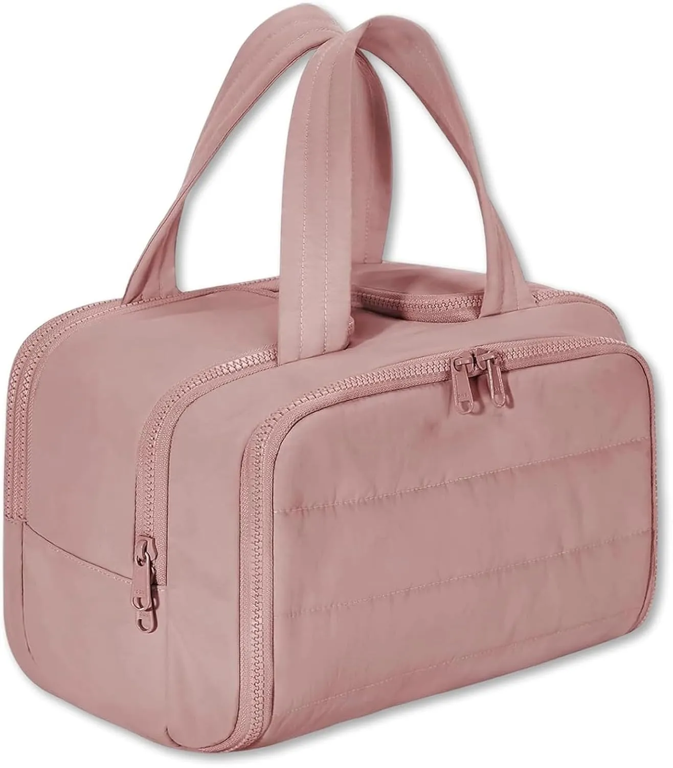 Cureaway Travel Bag, Cureaway Travel Cosmetic Bag, Large Capacity Wide-Open Cosmetic Bags, Waterproof Portable Pouch Open Flat Toiletry Bags, Dry-And-Wet Separation (Dark red)