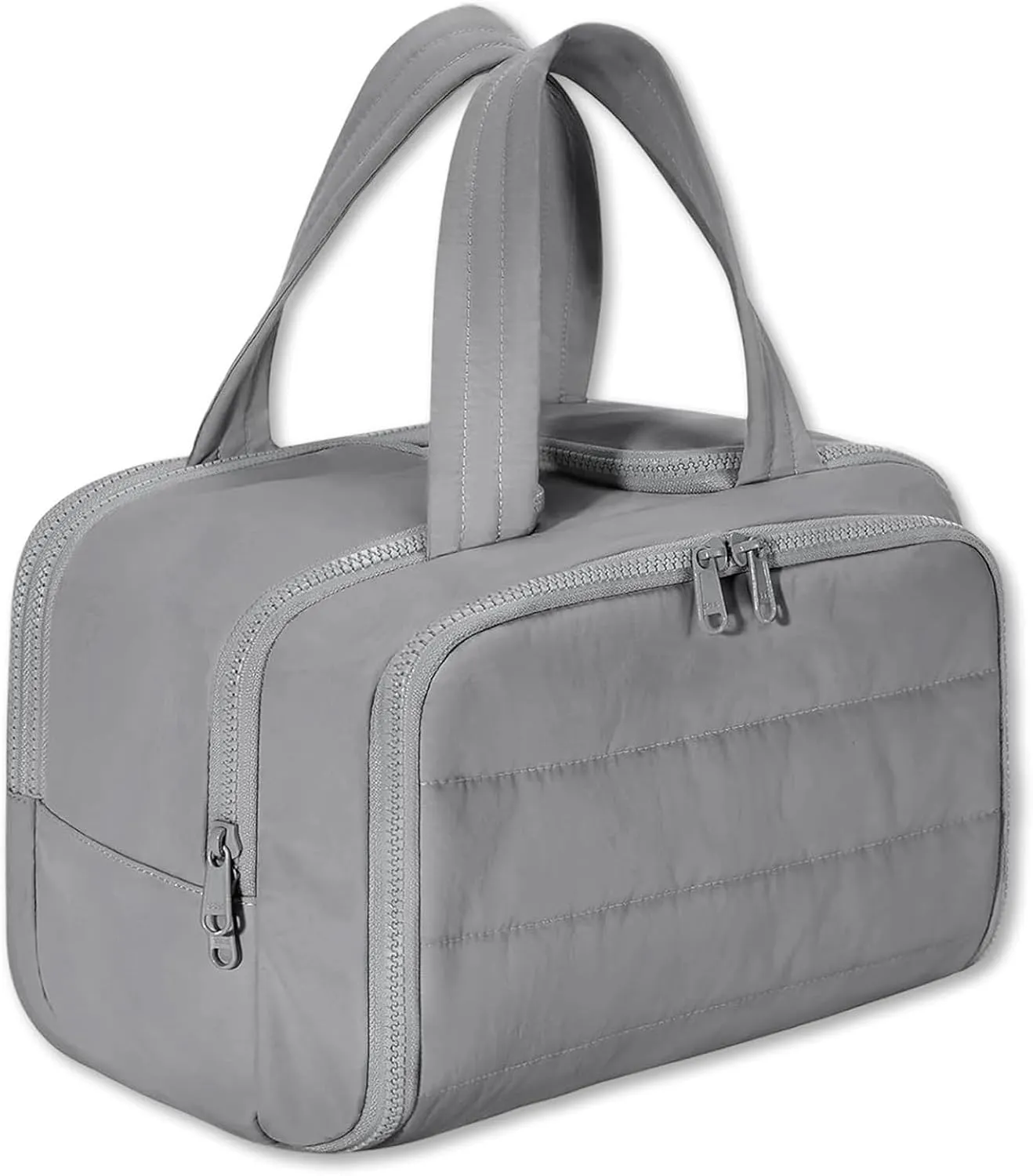 Cureaway Travel Bag, Cureaway Travel Cosmetic Bag, Large Capacity Wide-Open Cosmetic Bags, Waterproof Portable Pouch Open Flat Toiletry Bags, Dry-And-Wet Separation (Gray)