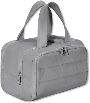 Cureaway Travel Bag, Cureaway Travel Cosmetic Bag, Large Capacity Wide-Open Cosmetic Bags, Waterproof Portable Pouch Open Flat Toiletry Bags, Dry-And-Wet Separation (Gray)