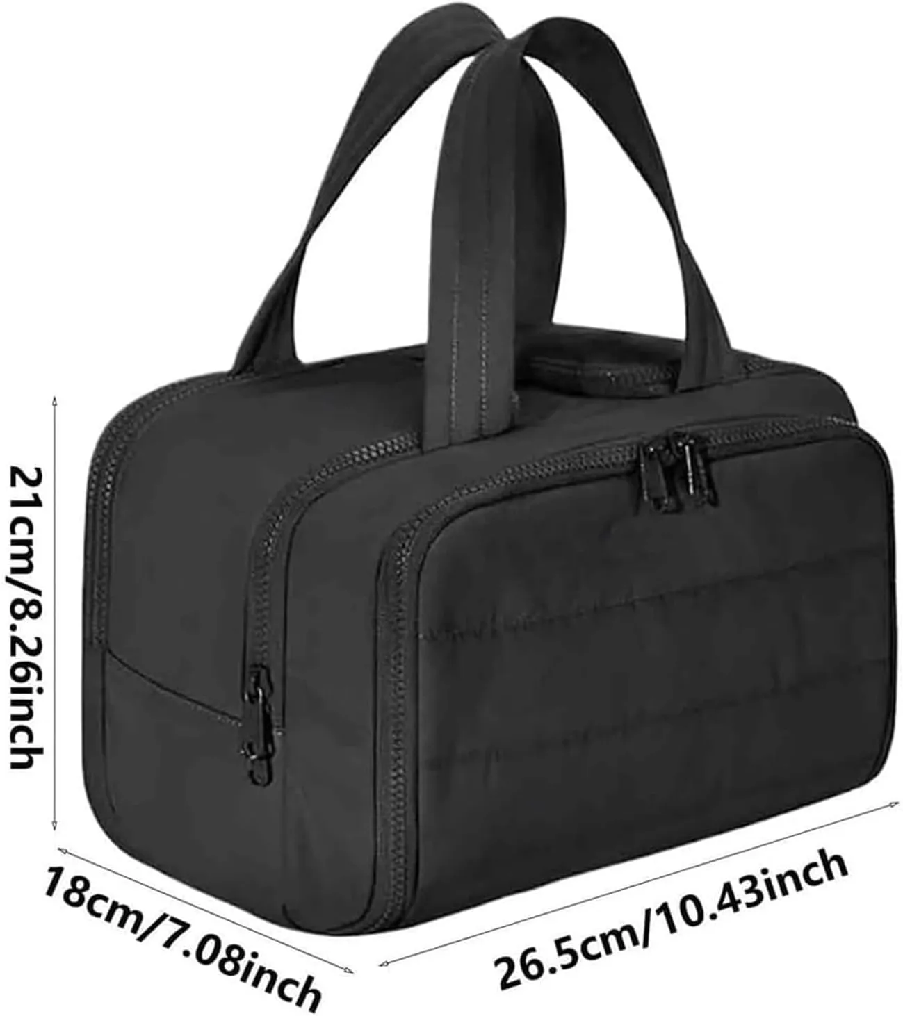 Cureaway Travel Bag, Cureaway Travel Cosmetic Bag, Large Capacity Wide-Open Cosmetic Bags, Waterproof Portable Pouch Open Flat Toiletry Bags, Dry-And-Wet Separation (Gray)