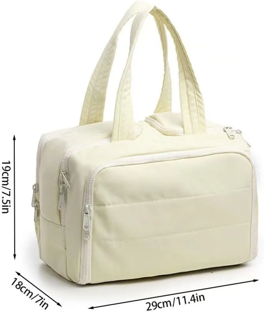 Cureaway Travel Cosmetic Bag, Large Capacity Wide-Open Travel Cosmetic Bag, Waterproof Portable Pouch Open Flat Toiletry Bags, Dry-And-Wet Separation (Gray)