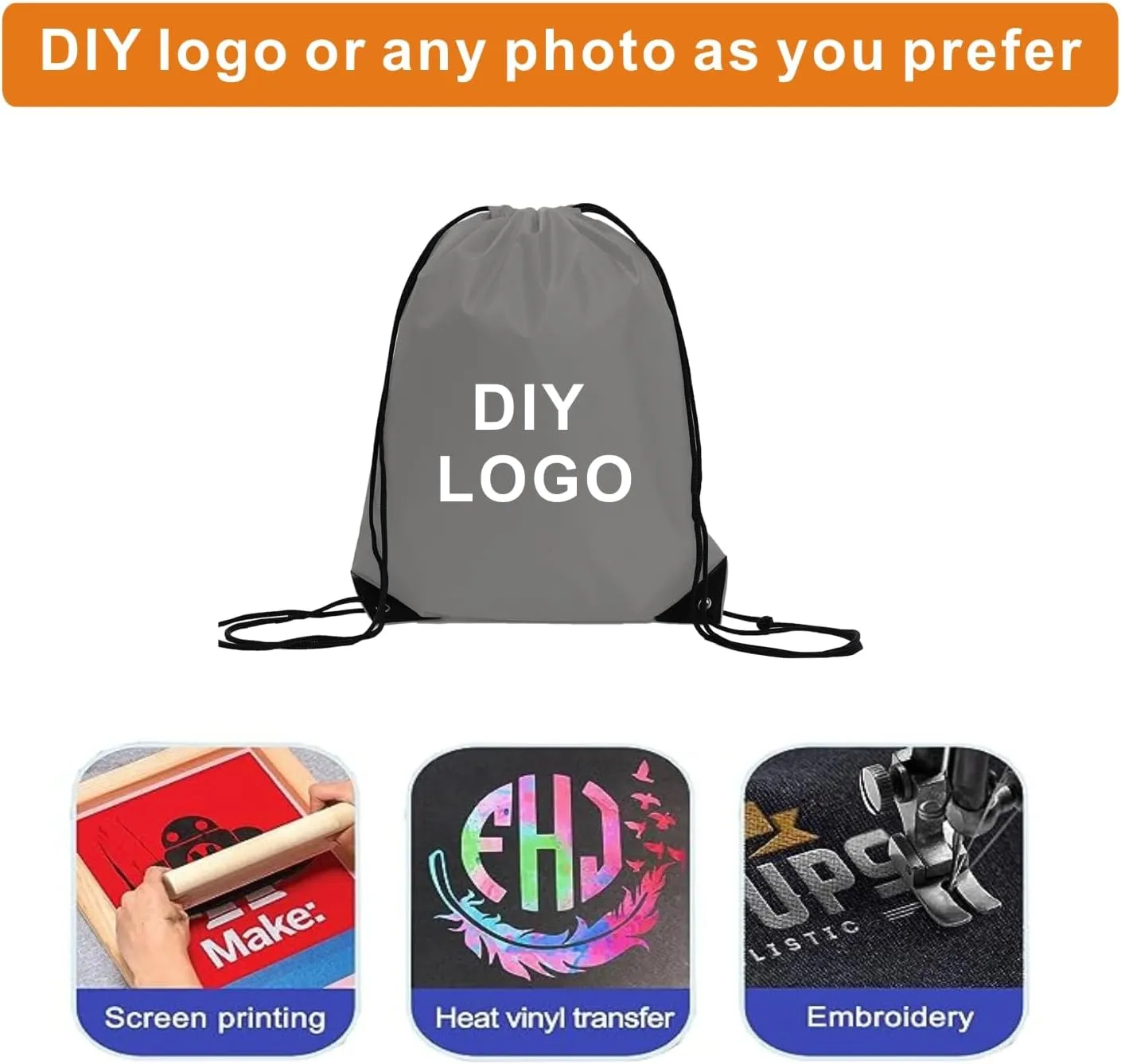 Drawstring Backpack Bulk 20 Pcs Draw String Backpack Bags DIY Gym Sports Traveling Yoga Cinch Bag Sackpack Drawstring (grey)