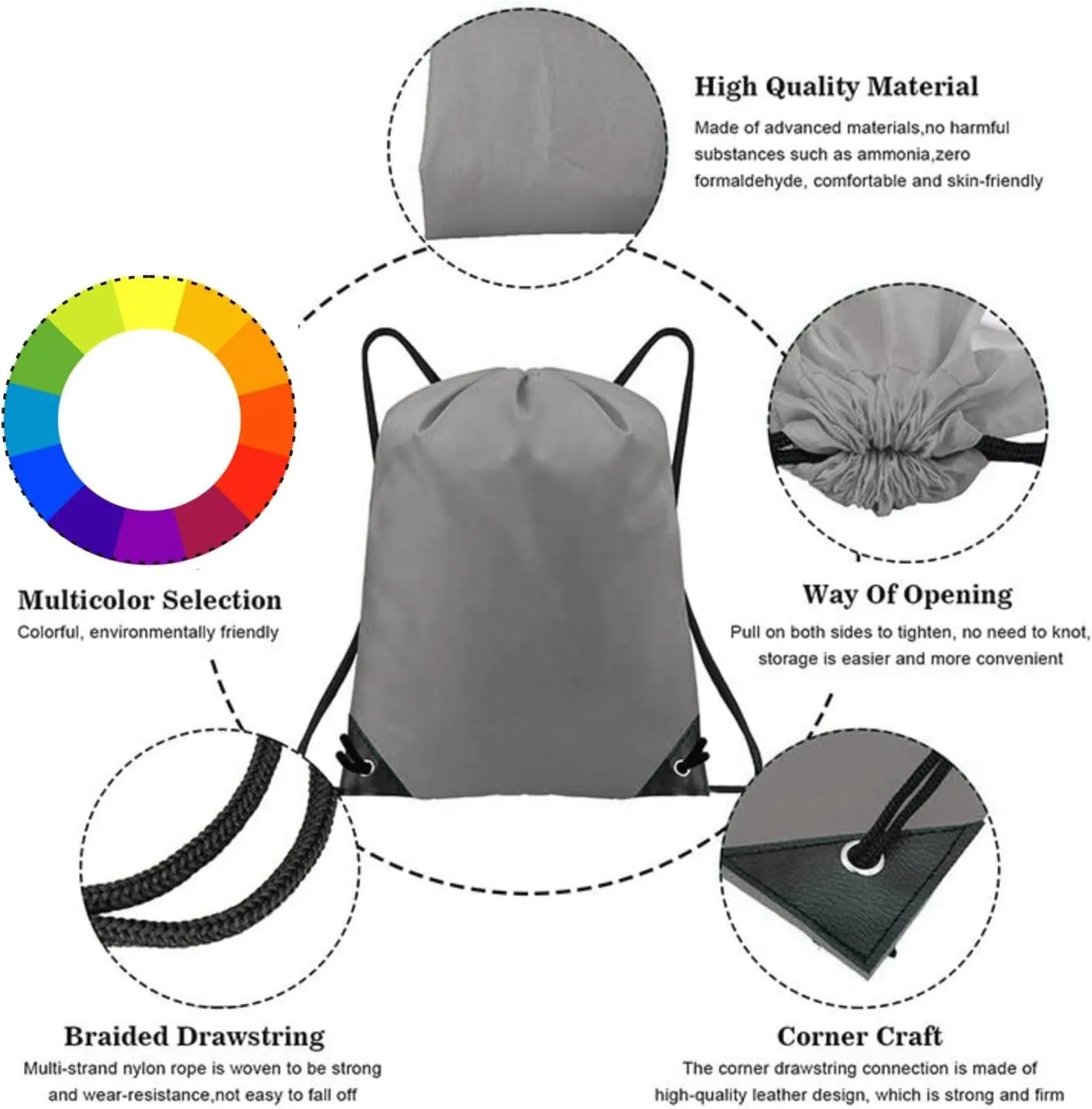 Drawstring Backpack Bulk 20 Pcs Draw String Backpack Bags DIY Gym Sports Traveling Yoga Cinch Bag Sackpack Drawstring (grey)