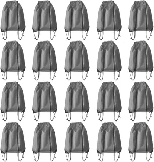 Drawstring Backpack Bulk 20 Pcs Draw String Backpack Bags DIY Gym Sports Traveling Yoga Cinch Bag Sackpack Drawstring (grey)