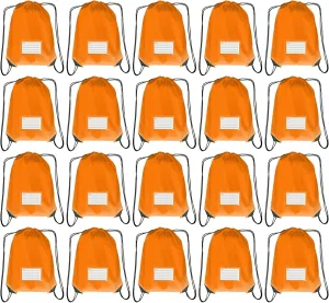 Drawstring Backpack Bulk 20 Pcs Draw String Bags DIY Gym Sports Traveling Yoga Cinch Bag Sackpack Drawstring Memo Card (orange)