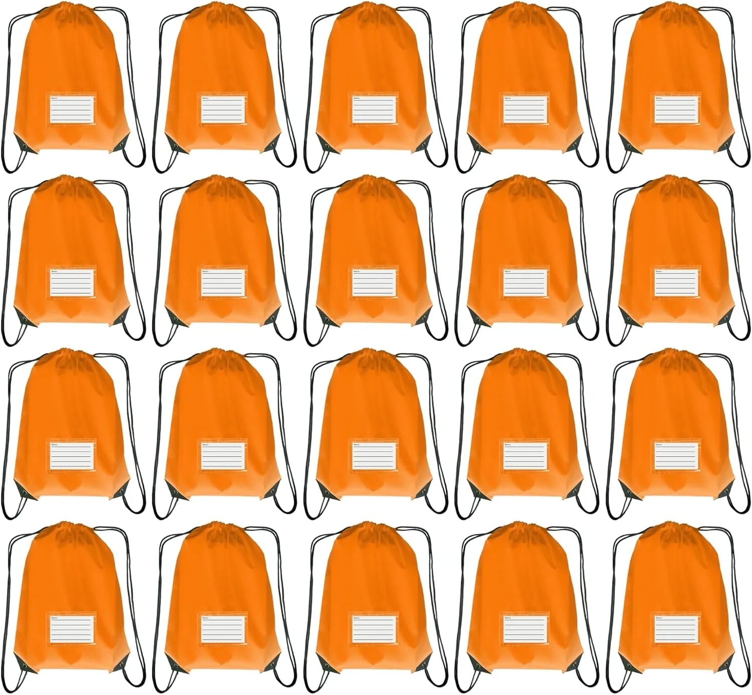 Drawstring Backpack Bulk 20 Pcs Draw String Bags DIY Gym Sports Traveling Yoga Cinch Bag Sackpack Drawstring Memo Card (orange)