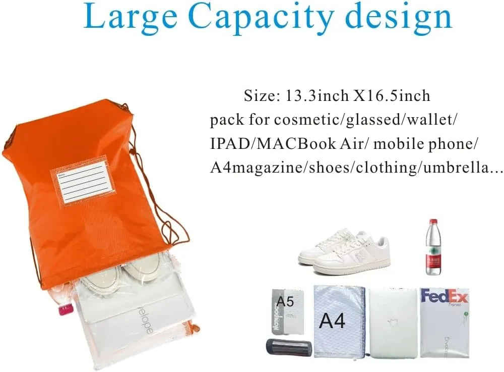 Drawstring Backpack Bulk 20 Pcs Draw String Bags DIY Gym Sports Traveling Yoga Cinch Bag Sackpack Drawstring Memo Card (orange)
