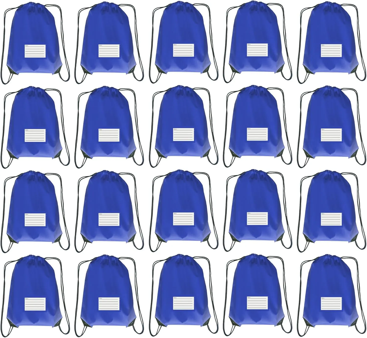 Drawstring Backpack Bulk 20 Pcs Draw String Bags DIY Gym Sports Traveling Yoga Cinch Bag Sackpack Drawstring Memo Card (RoyalBlue bluenoya)