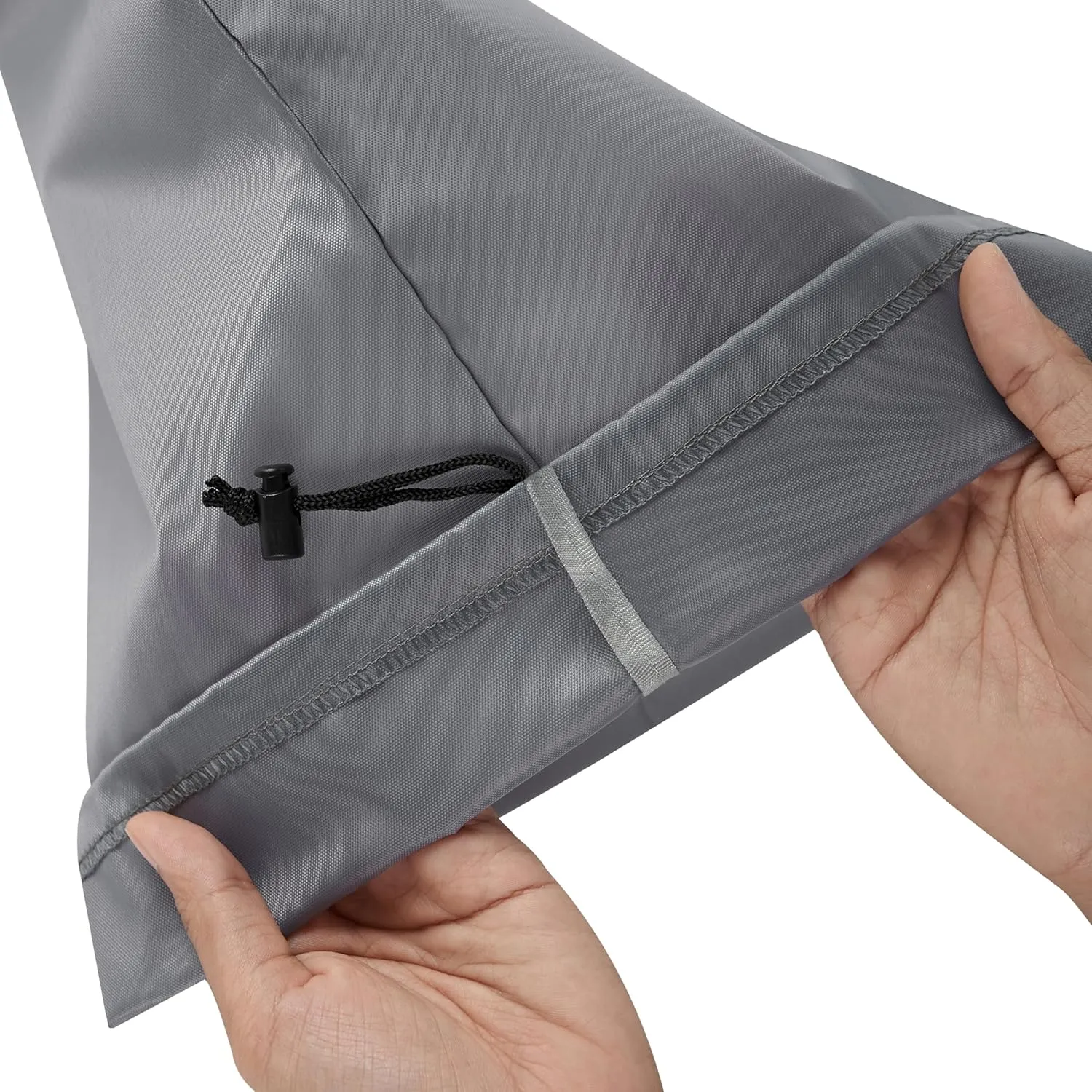 Drawstring Bag with Toggle - Nylon Cinch and Ditty Pouch (Gray, 7 x 9 Inch)