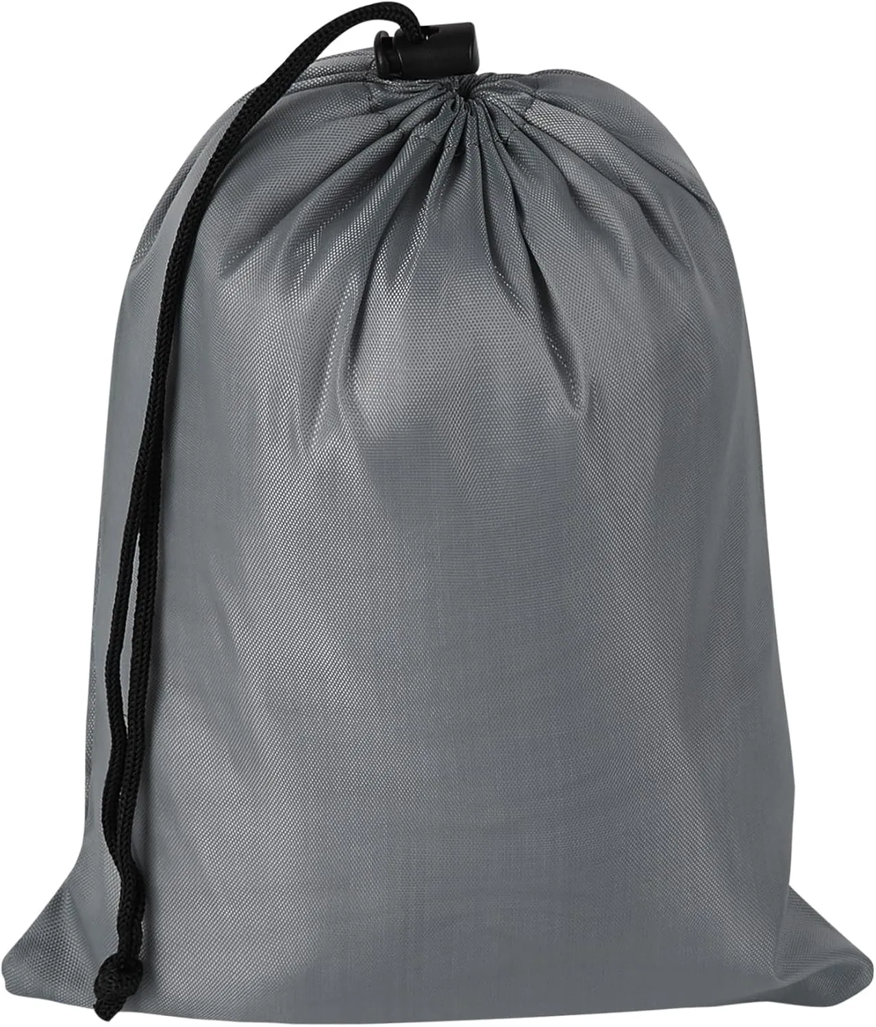 Drawstring Bag with Toggle - Nylon Cinch and Ditty Pouch (Gray, 7 x 9 Inch)