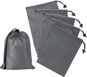 Drawstring Bag with Toggle - Nylon Cinch and Ditty Pouch (Gray, 7 x 9 Inch)