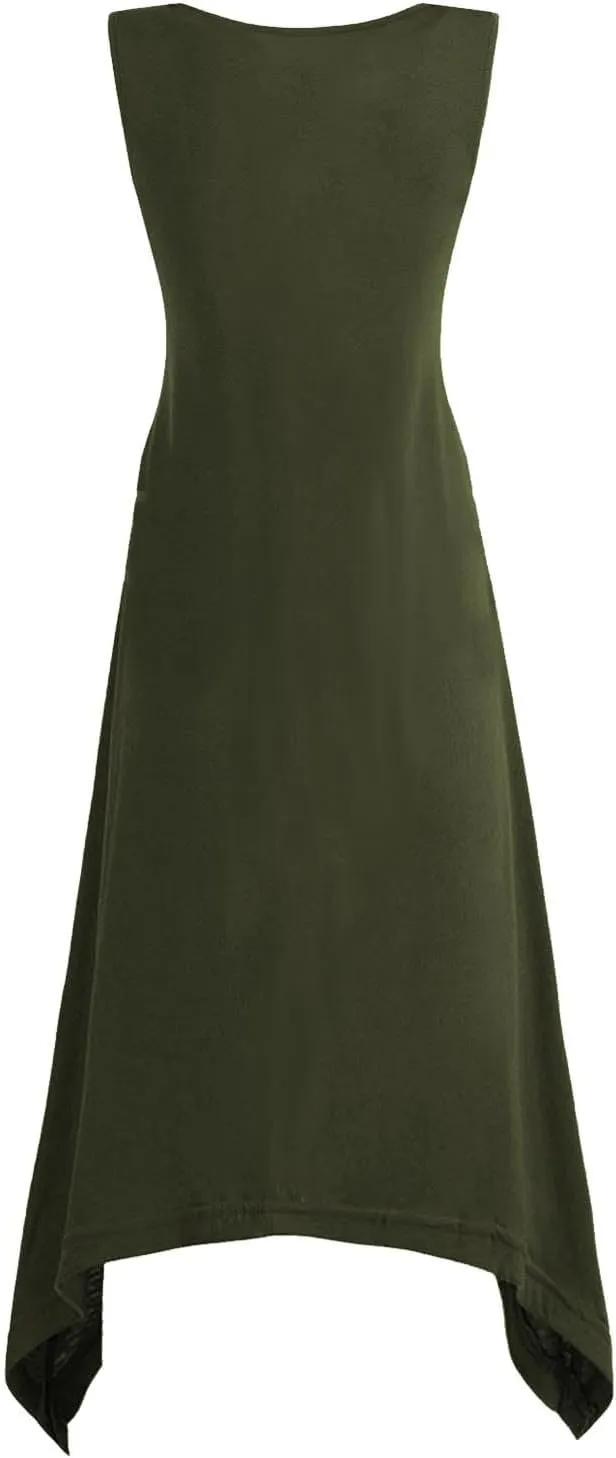 Dresses for Women 2024 Casual Summer Sleeveless Crewneck Sexy Beach Tank Dress Fashion Flowy Swing Sundresses