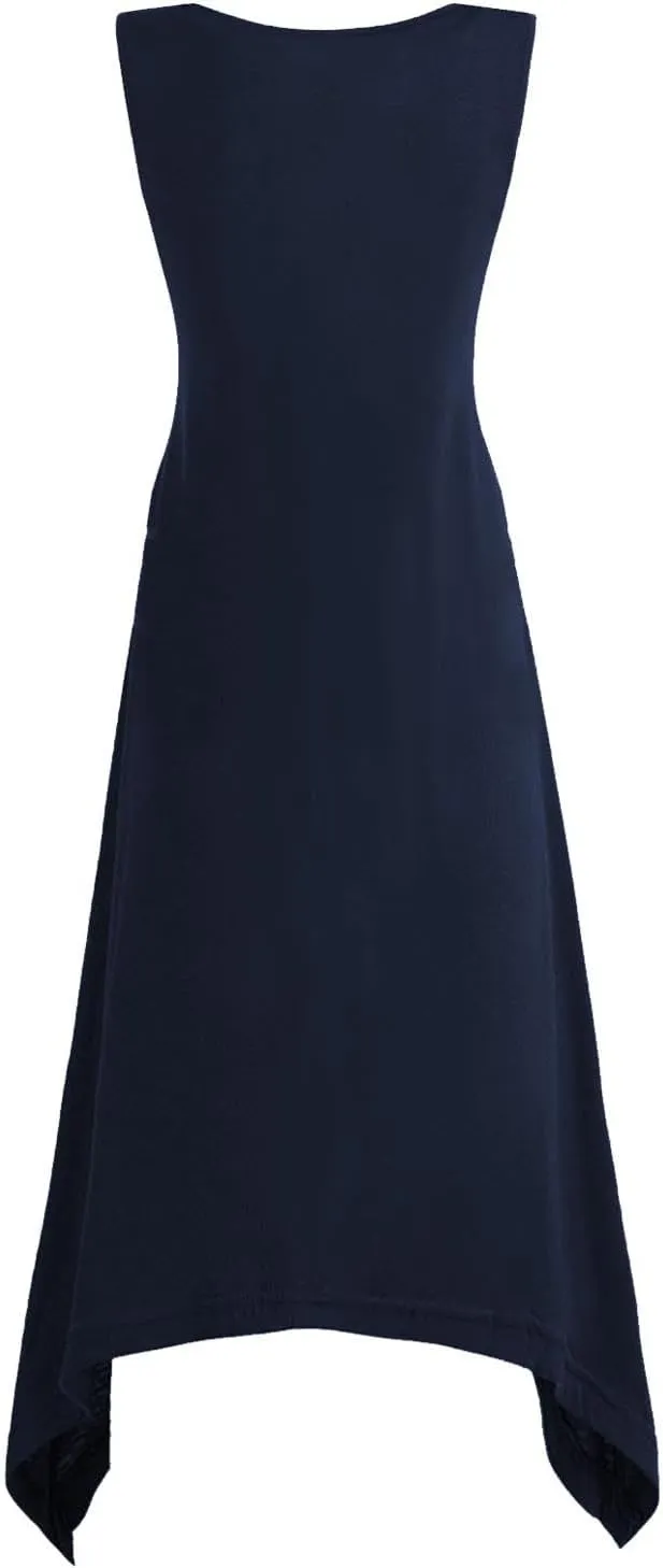 Dresses for Women 2024 Casual Summer Sleeveless Crewneck Sexy Beach Tank Dress Fashion Flowy Swing Sundresses