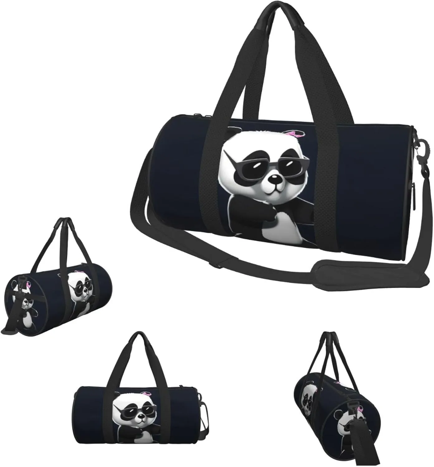 Duffle Bags Cool Panda Gym Bag for Men Women Waterproof Travel Duffle Bags Convertible Carry on Garment Bag for Travel Sports
