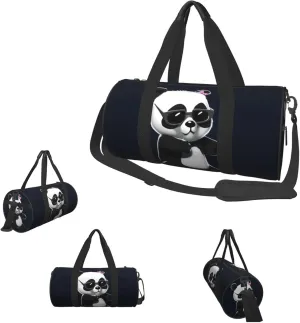 Duffle Bags Cool Panda Gym Bag for Men Women Waterproof Travel Duffle Bags Convertible Carry on Garment Bag for Travel Sports