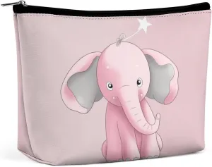 Elephant Cosmetic Bags for Women Men Waterproof Travel Toiletry Bag Large Capacity Makeup Bags PU Leather Cute Makeup Pouch Protable Travel Bag for Toiletries