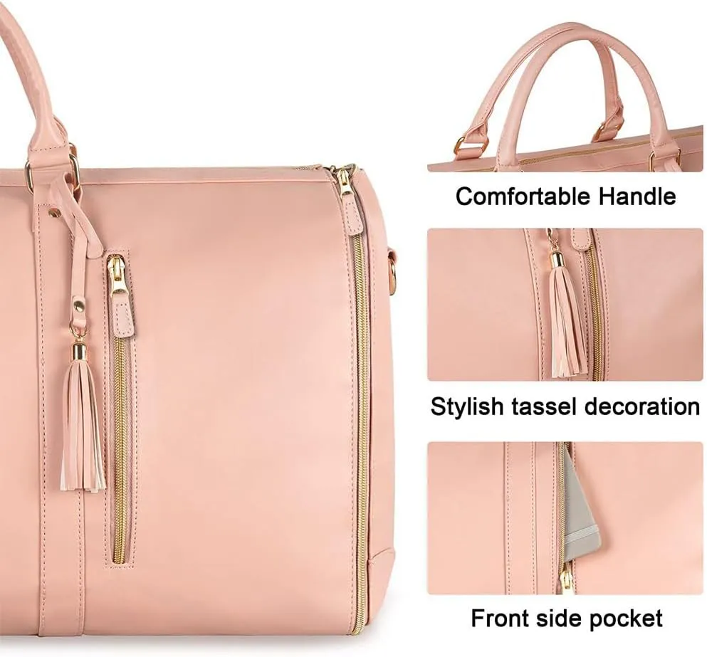 Emmafy Travel Bags for Women,Convertible Garment Duffle Bags for Travel, 2 in 1 Hanging Suitcase Suit Foldable Travel Duffel Bags (B)