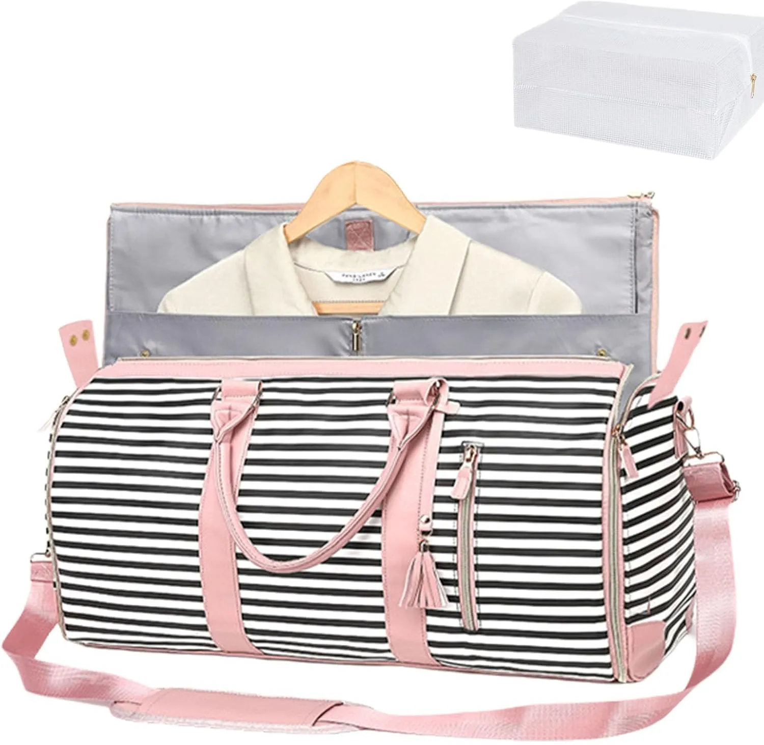 Emmafy Travel Bags for Women,Convertible Garment Duffle Bags for Travel, 2 in 1 Hanging Suitcase Suit Foldable Travel Duffel Bags (G)
