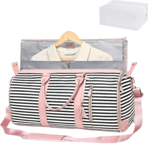 Emmafy Travel Bags for Women,Convertible Garment Duffle Bags for Travel, 2 in 1 Hanging Suitcase Suit Foldable Travel Duffel Bags (G)