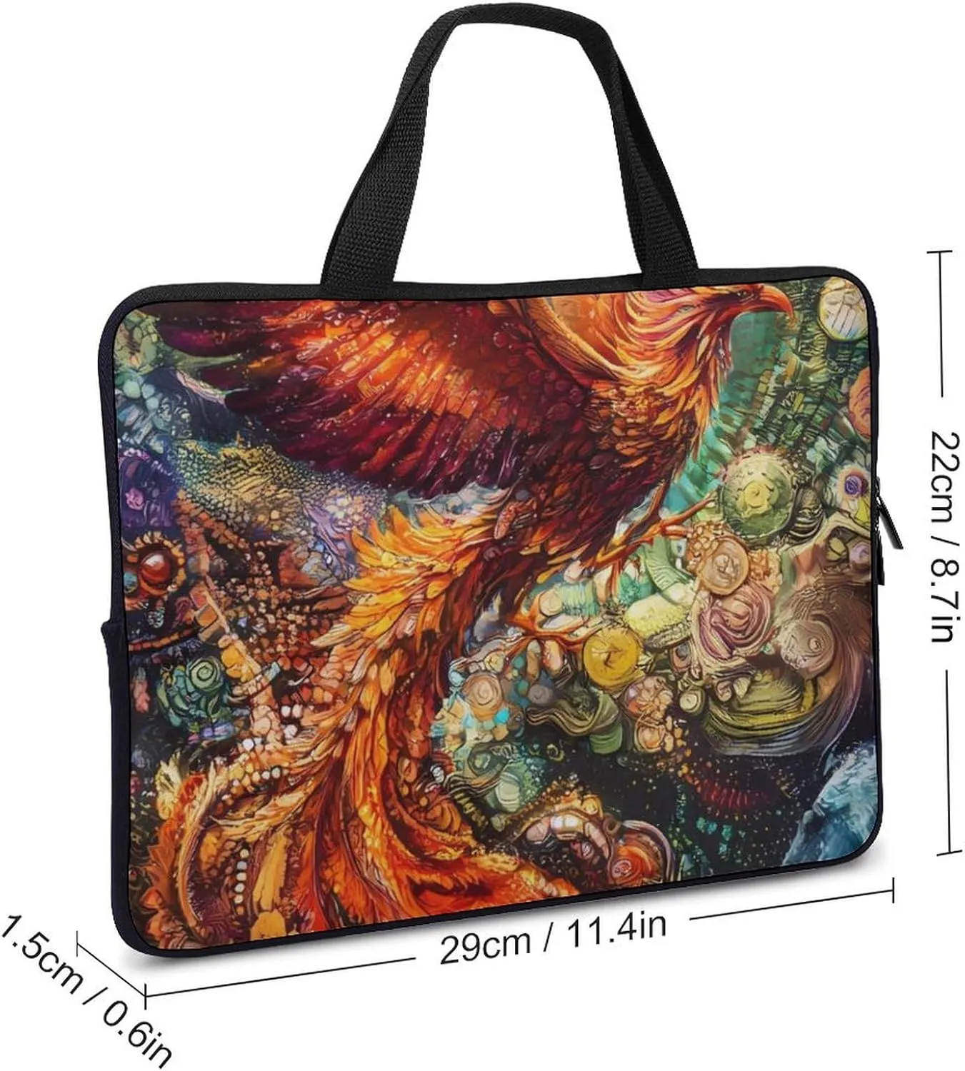 Fire P.hoenix Treasure Jewelry Laptop Sleeve Bag Computer Carrying Case Laptops Protective Cover for Travel Business