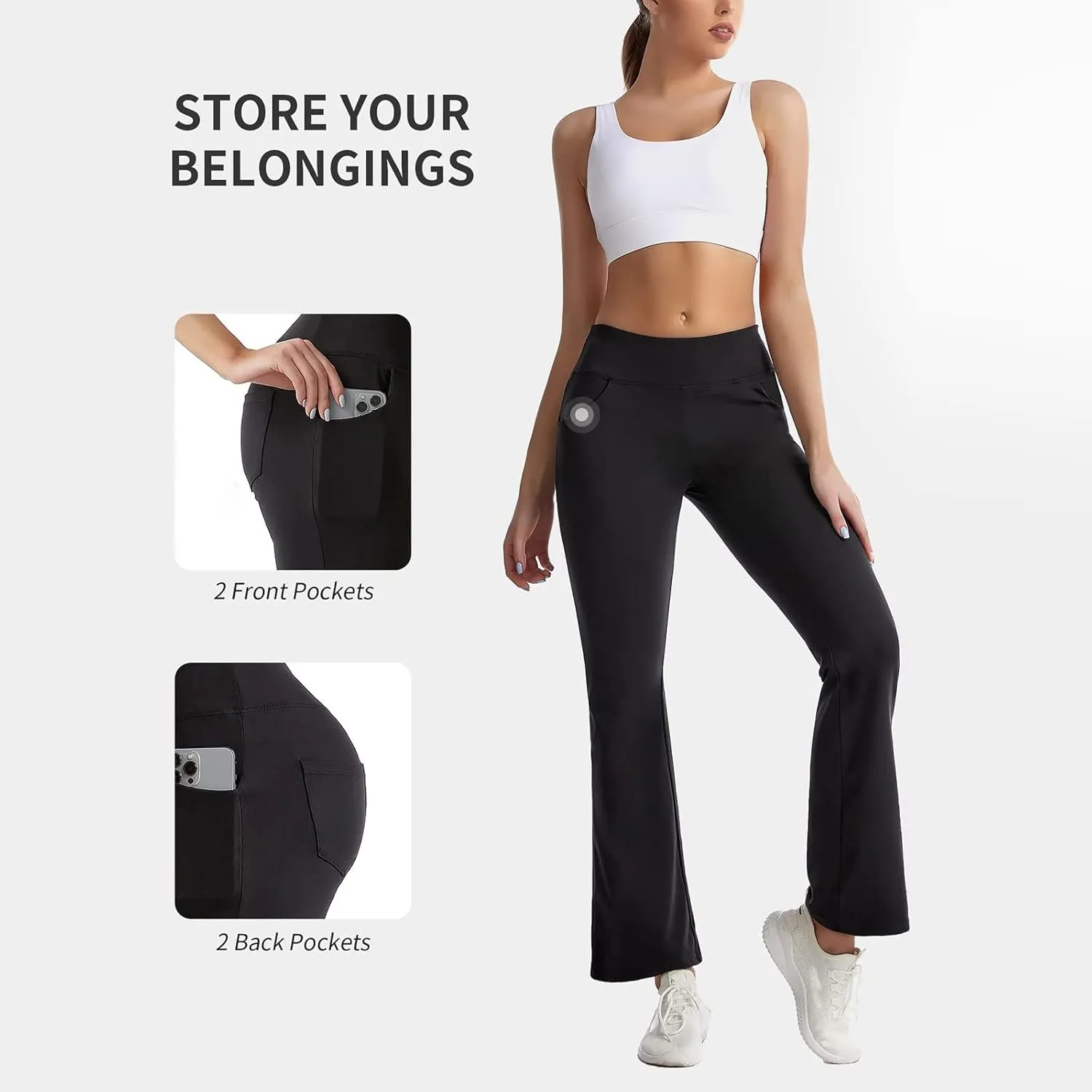 Flare Trousers Sports Waist Pants Pilates Trousers High Fitness Women Straight Yoga Leggings Flared for Yoga Leg