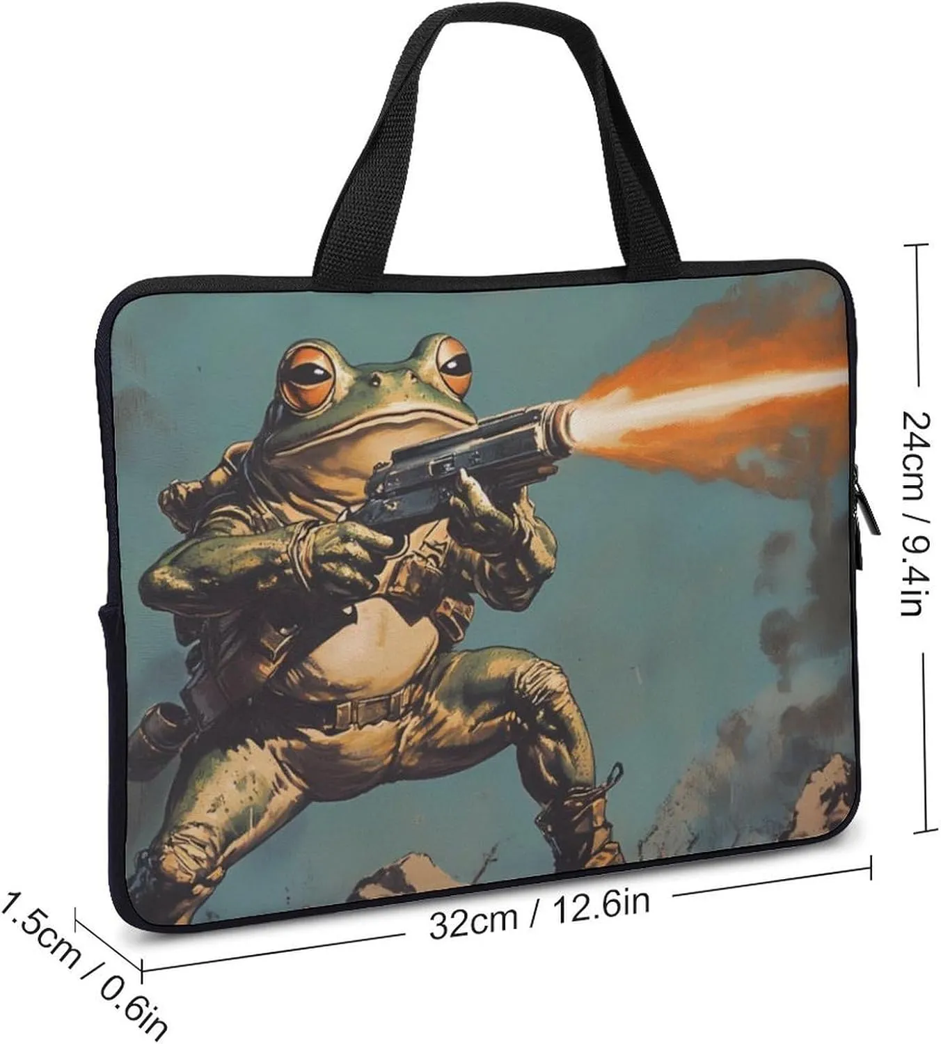 Frog Laser Gun Laptop Sleeve Bag Computer Carrying Case Laptops Protective Cover for Travel Business