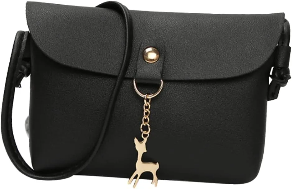 GALPADA Metal Crossbody Pendant Pu Leather Mini Bag for Women Fashion Shoulder Satchel