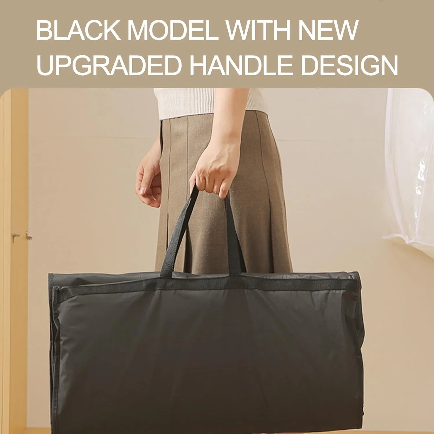 Garment Bags for Dresses Dirt-Proof, Wrinkle-Proof, Top Opening Large Capacity Foldable for Storage Bridal Wedding Gown Dress Garment Bag(Black,60 * 25 * 130cm)