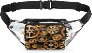 Gear Stripes Clear Fanny Pack Stadium Approved Adjustable Clear Belt Bag Cute Waist Bags for Women Men Travel Sports Events Hiking Concerts