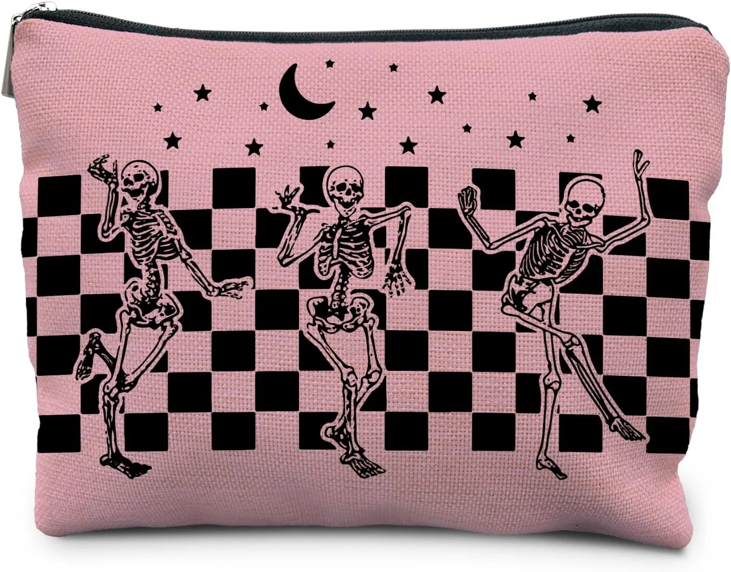 Gothic Skeleton Makeup Case - Halloween & Dark Academia Witchy Pouch, Cool Horror Gift for Women