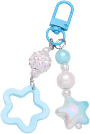 Gradient Star Charm Keyring Backpack Decoration Handmade Pendant Keyring Fashion Bag Charm Sweet Cool Keychain